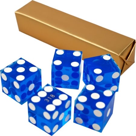 Toy Time 19MM A Grade Serialized Set Of Casino Dice-Blue 632128FXC